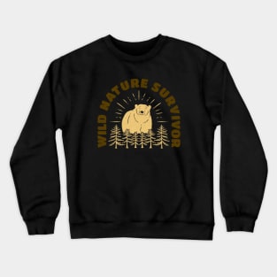 Wild White Bear Nature Survivor Crewneck Sweatshirt